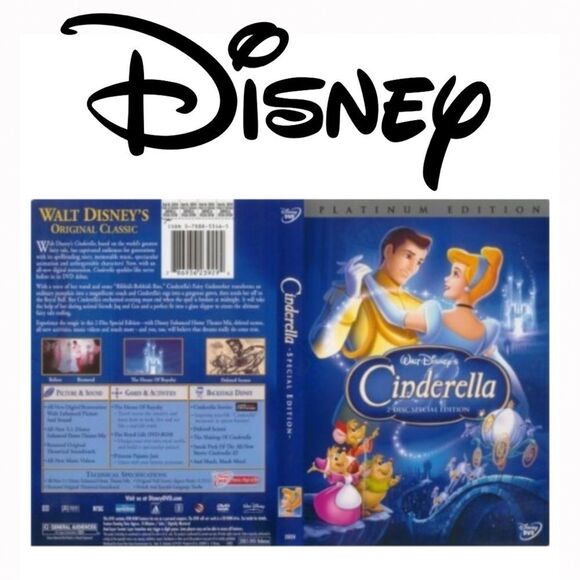 Disney Cinderella Platinum Edition DVD 2-Disc Special Collector Remastered Film - Picture 1 of 2